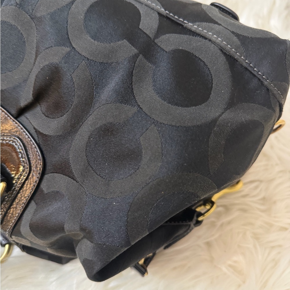 Vintage Coach Black Satchel with Gold Accents#12943 - Picture 10 of 14